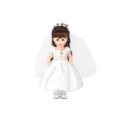 First Communion Day 8-Inch Collectible Doll, Light Skin/ Brown Eyes/Brunette