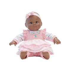 Baby Cuddles Pink Floral outfit dark skin