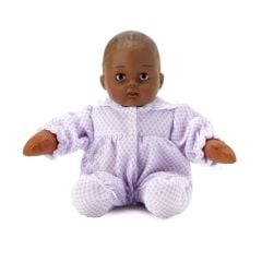 Huggums® Lavender Check Baby Doll, Dark Skin Tone